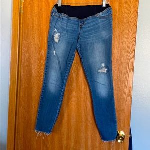 Isabel Maternity Distressed Jeggings Full Belly